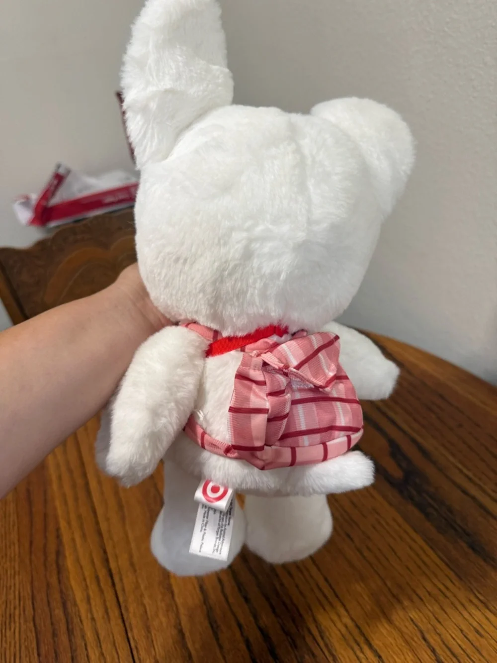 Target Bull Terrier Plush Dog Toy - White with Red Accent